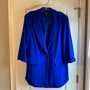 Women’s cobalt blue Torrid size 2 blazer.